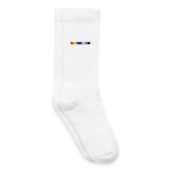 Regenbogen_Herzen_Pride - Kinder Tennissocken - Weiß - Rechts