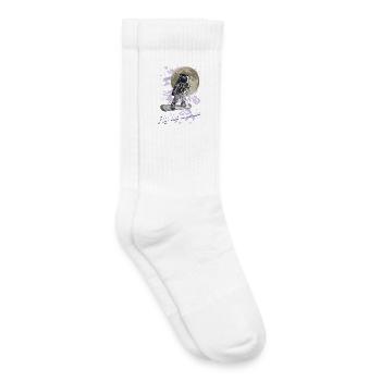 Mond Snowboarder - Kinder Tennissocken - Weiß - Rechts