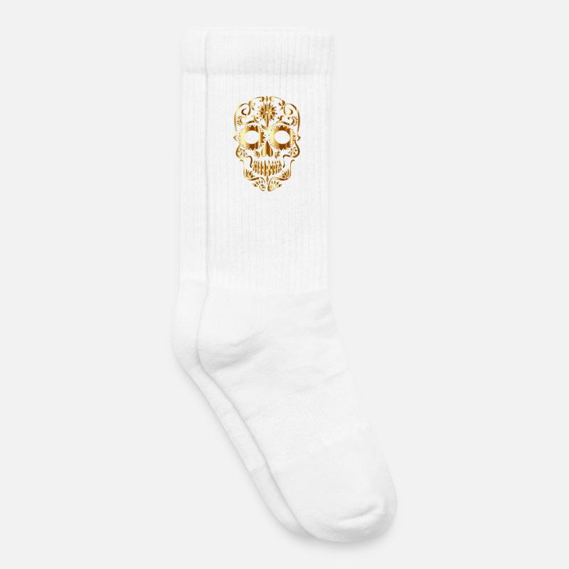crâne - Chaussettes de tennis bio enfant - blanc