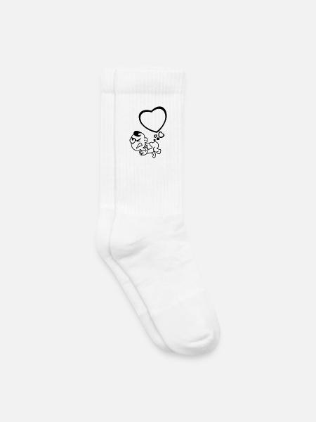 lamb heart farts 1c - Kids Tennis Socks - white