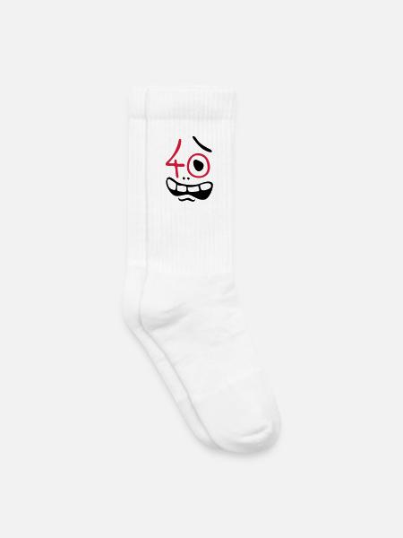 Uh oh, 40 ans! - Chaussettes de tennis bio enfant - blanc