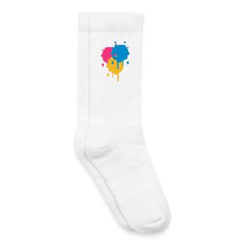 Drei bunte Farbflecken im Graffiti Stil - Kinder Tennissocken - Weiß - Rechts
