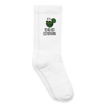 To do list: nothing! turtle - turtles - cute - Kids Tennis Socks - white - Right