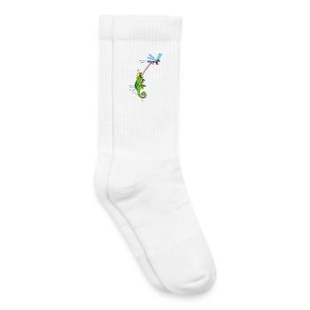 Chameleon and dragonfly - Kids Tennis Socks - white - Right