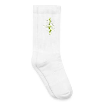 Abstract image / green / pattern / line - Kids Tennis Socks - white - Right