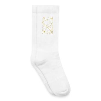 Goldene Spirallinien - Kinder Tennissocken - Weiß - Rechts