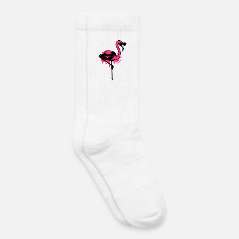 Flamingo mit Sonnenbrille - Kinder Tennissocken - Weiß