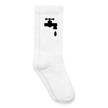 Wasserhahn Wasser Geschenk - Kinder Tennissocken - Weiß - Rechts