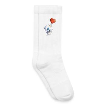 Teddy mit Ballon - Kinder Tennissocken - Weiß - Rechts