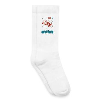 Chat Gagarine - Je ne vois aucun dieu là-haut - Chaussettes de tennis bio enfant - blanc - Droite