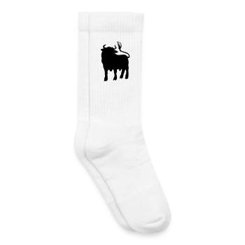 Bull shadow image, logo farm or butcher - Kids Tennis Socks - white - Right
