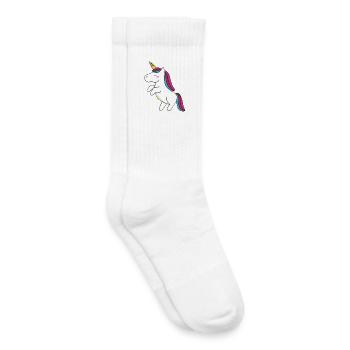Licorne - Chaussettes de tennis bio enfant - blanc - Droite