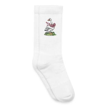 Goose with pink ribbon - Kids Tennis Socks - white - Right