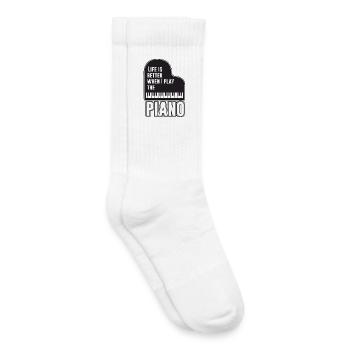 Das Leben ist besser, wenn ich Klavier spiele - Kinder Tennissocken - Weiß - Rechts