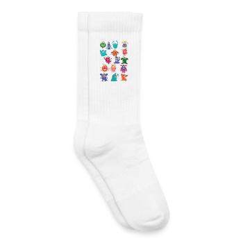 Doux monstre - Chaussettes de tennis bio enfant - blanc - Droite