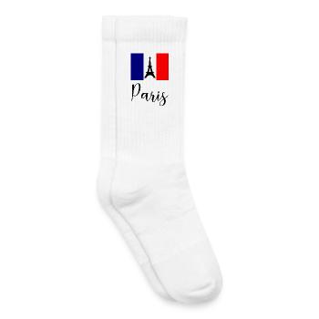 PARIS. CAPITALE. VILLE. FRANCE. PARISIEN. PARIS - Chaussettes de tennis bio enfant - blanc - Droite