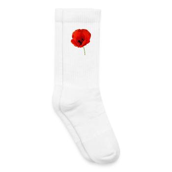 Klatschmohn - Kinder Tennissocken - Weiß - Rechts
