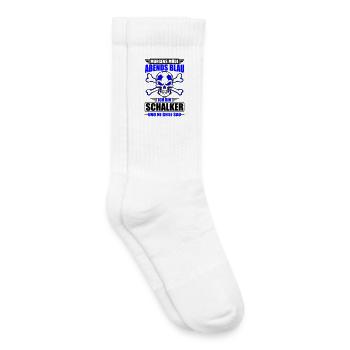 Müde, Blau, Schalker, Geile Sau | Farbe änderbar - Kinder Tennissocken - Weiß - Rechts