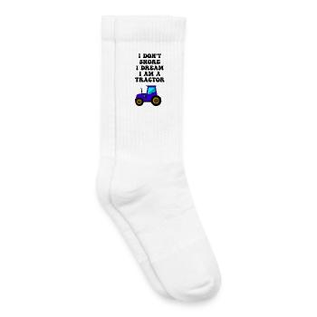 tractor snoring - Kids Tennis Socks - white - Right