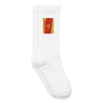 Drapeau du Monténégro - Chaussettes de tennis bio enfant - blanc - Droite