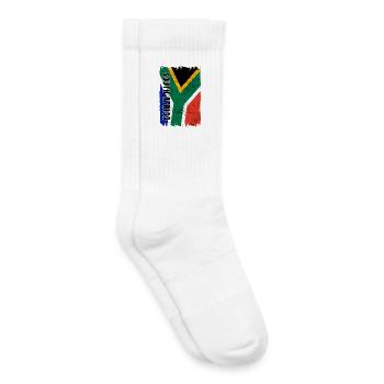 drapeau afrique du sud - Chaussettes de tennis bio enfant - blanc - Droite