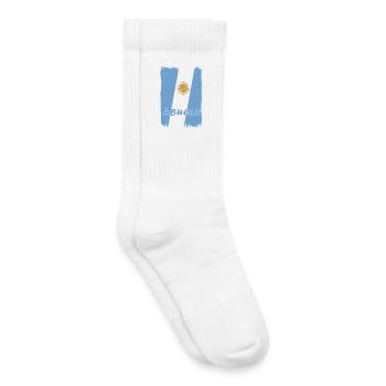 Design grand-mère Argentine - Chaussettes de tennis bio enfant - blanc - Droite