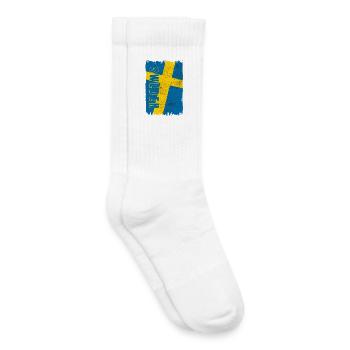 Schweden Flagge - Kinder Tennissocken - Weiß - Rechts