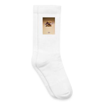 SkelettSmile mit lila Schrift - Kinder Tennissocken - Weiß - Rechts