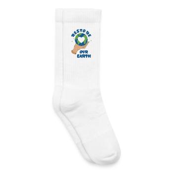 Die Erde Wiederherstellen - Kinder Tennissocken - Weiß - Rechts