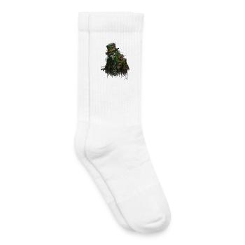 Zombie Leprechaun with top hat - Kids Tennis Socks - white - Right