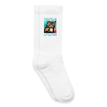 Café avec un chat - Chaussettes de tennis bio enfant - blanc - Droite