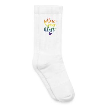 Mois de la fierté - Suivez votre cœur - Chaussettes de tennis bio enfant - blanc - Droite