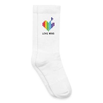 Mois de la fierté LGBT - L’amour gagne - Chaussettes de tennis bio enfant - blanc - Droite