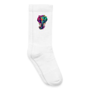 Éléphant - Chaussettes de tennis bio enfant - blanc - Droite