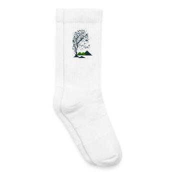 Arbre et montagnes minimaliste - Chaussettes de tennis bio enfant - blanc - Droite