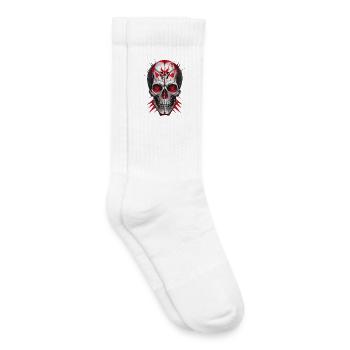 Crâne - Chaussettes de tennis bio enfant - blanc - Droite