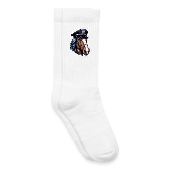 Chevaux Policier - Chaussettes de tennis bio enfant - blanc - Droite
