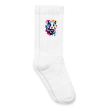 Hamsters Colorful - European Hamster, Golden Hamster, Rodent - Kids Tennis Socks - white - Right