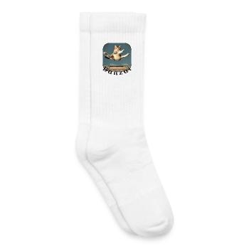 Chat sauteur sur le clavier - Chaussettes de tennis bio enfant - blanc - Droite