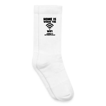 Zuhause ist der Ort, an dem sich das WLAN automatisch verbindet* - Kinder Tennissocken - Weiß - Rechts