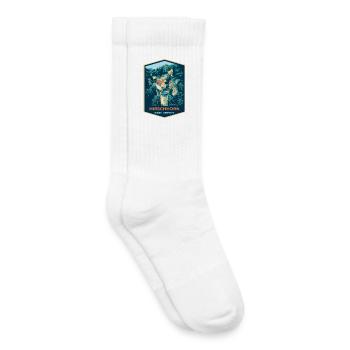 Illustration Schloss Hirschhorn, Deutschland - Kinder Tennissocken - Weiß - Rechts