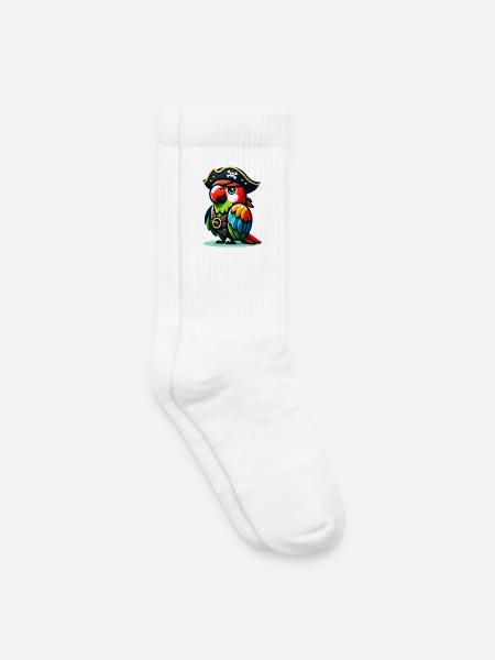 Pirate Polly: Der verwegene Krächzer - Kinder Tennissocken - Weiß