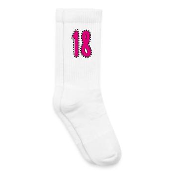 18. 18 JAHRE ALT. 18. JAHRESTAG. 18. GEBURTSTAG. - Kinder Tennissocken - Weiß - Rechts