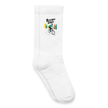 Illustration de papa à vélo pour les papas actifs - Chaussettes de tennis bio enfant - blanc - Droite
