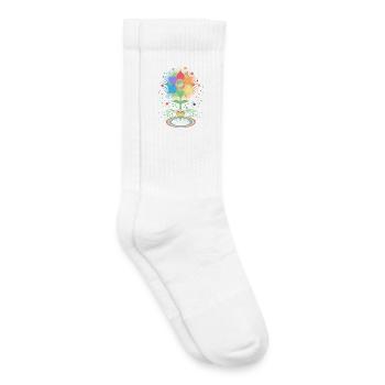 Blume mit Wurzel und Regenbogen Symbol für Pride - Kinder Tennissocken - Weiß - Rechts