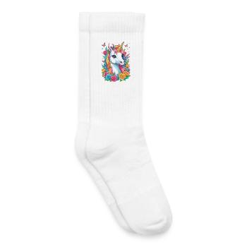 Cute Unicorn - Kids Tennis Socks - white - Right