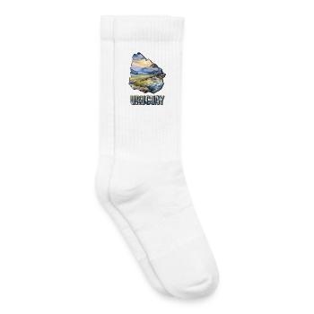 Carte à l’aquarelle de l’Uruguay - Chaussettes de tennis bio enfant - blanc - Droite