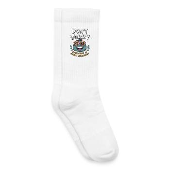 Mach dir keine Sorgen, alles wird gut -Frosch- - Kinder Tennissocken - Weiß - Rechts