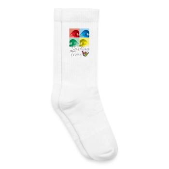 Surfen, Surfen, Surfzeit - Kinder Tennissocken - Weiß - Rechts