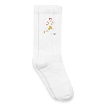 Retro Jogger Sketch - Kids Tennis Socks - white - Right